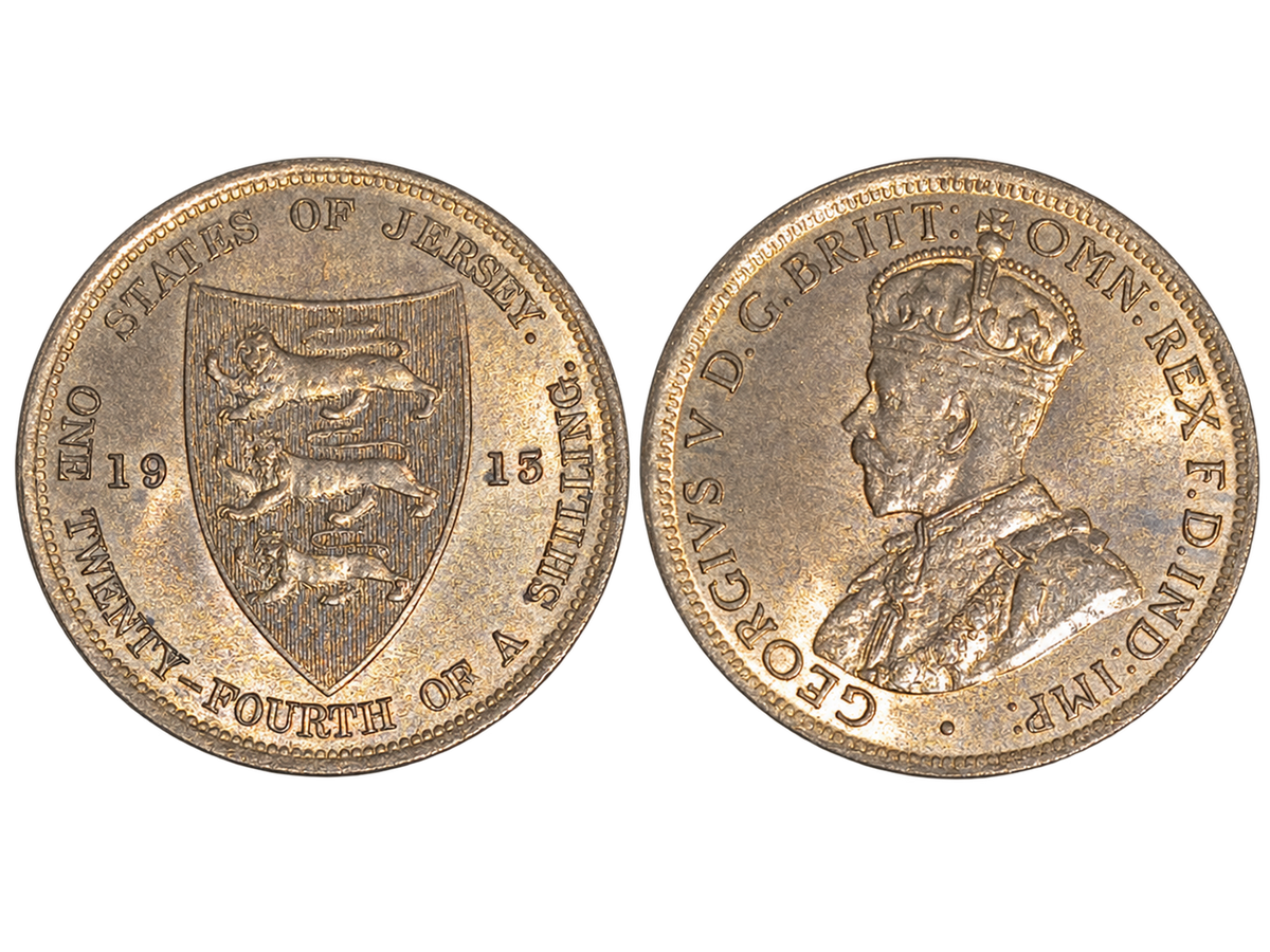 Jersey 1913 Bronze 1/24 Shilling — obverse and reverse