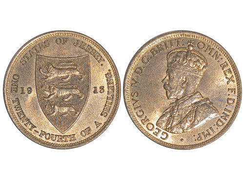 Jersey 1913 Bronze 1/24 Shilling — obverse and reverse