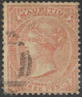 Mauritius 1863-72 3d SG.61a — Wmk Crown CC, Barred Postmark, Used