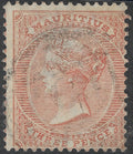 Mauritius 1863-72 3d SG.61a — Wmk Crown CC, Unidentified Barred Postmark, Used