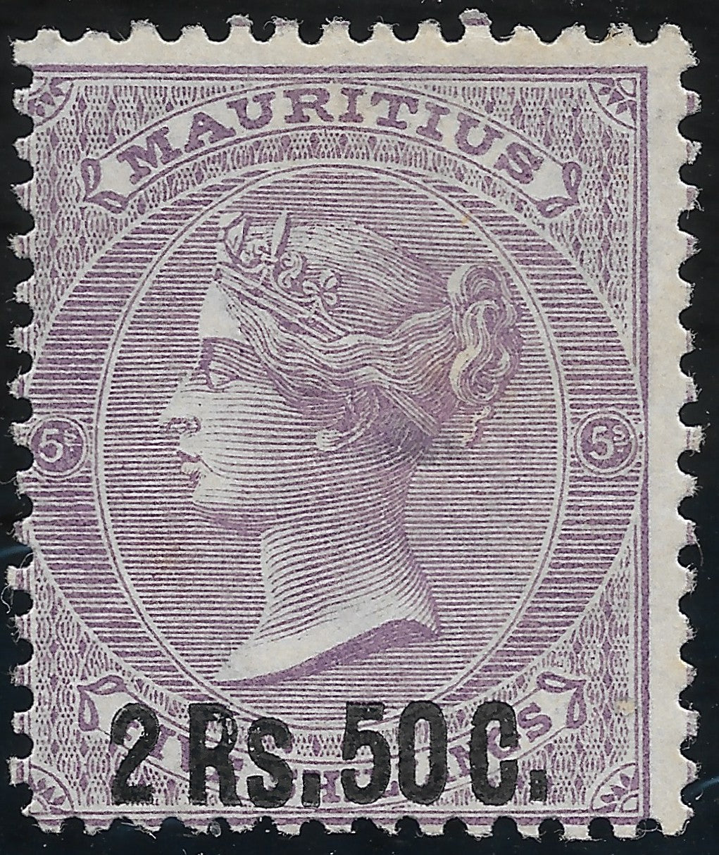 Mauritius 1878 R2.50 on 5s SG.91 — Mint